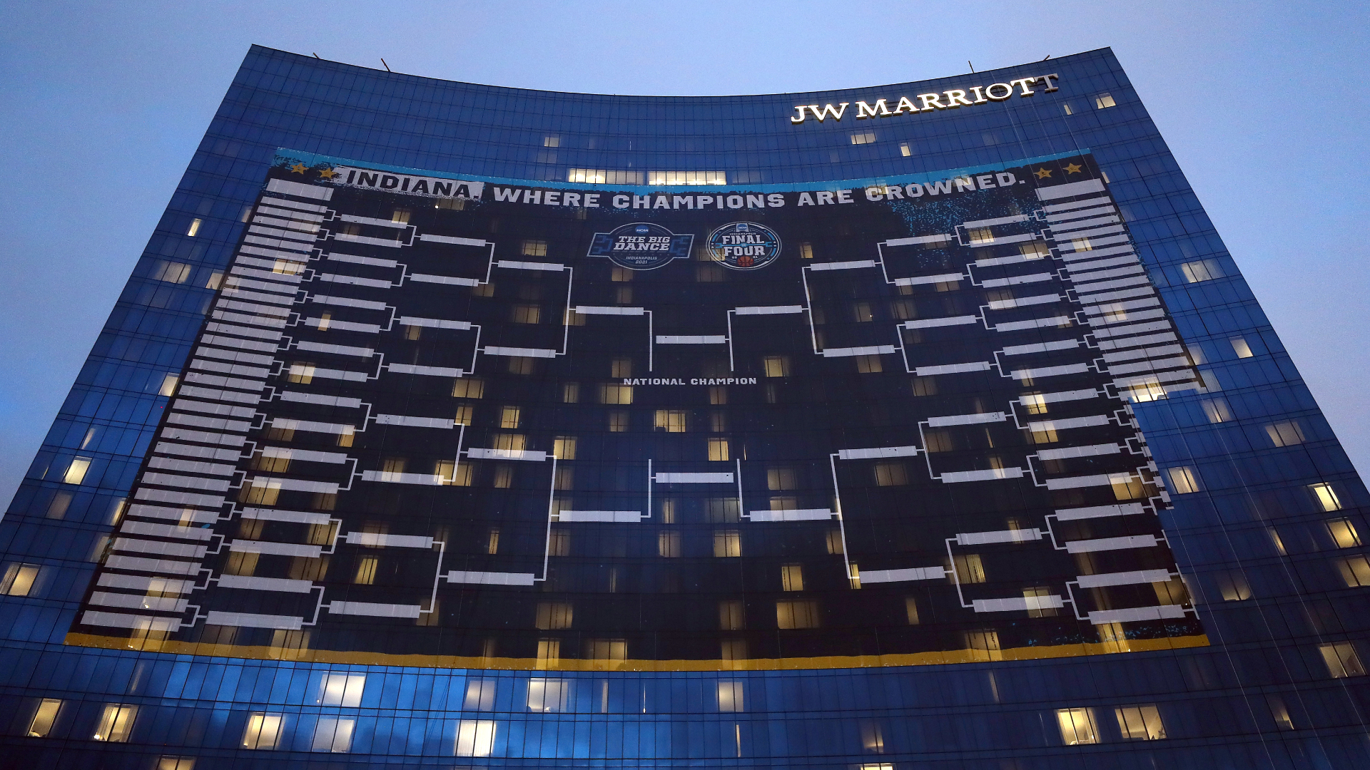 Largest bracket on the JW Marriott in downtown Indy