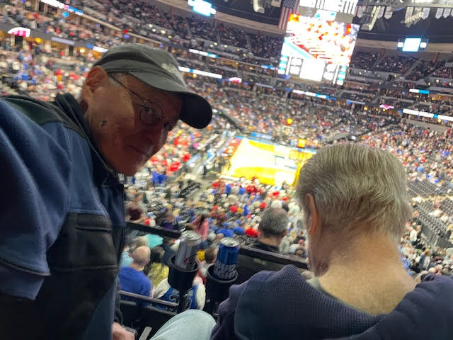 Roy W (Krispy Kremer) enjoying first round game in Denver