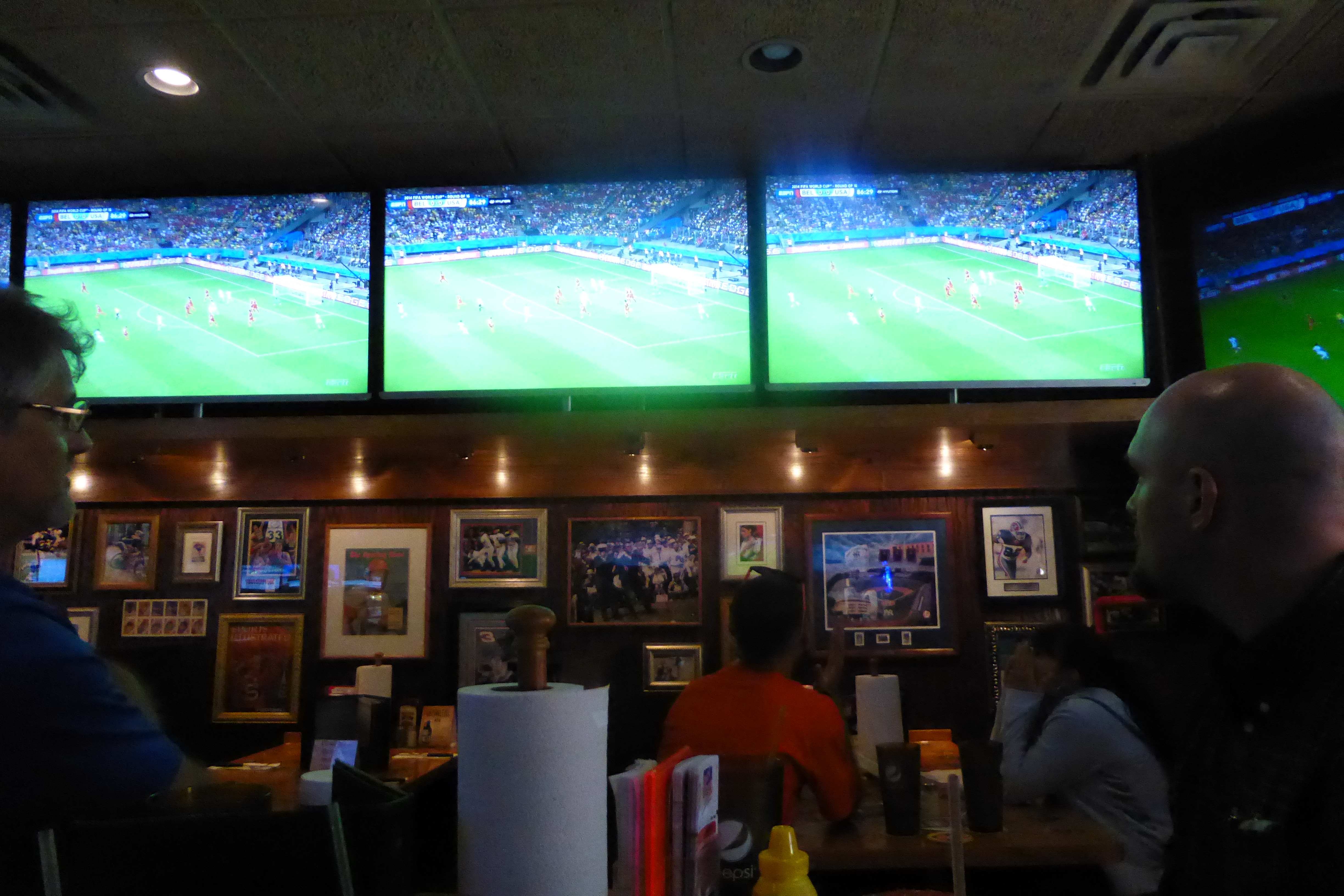 Watching with co-workers at Tully's Good Times in Liverpool, NY